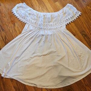 Torrid Size 3 Ivory Off Shoulder Lace Top Dress